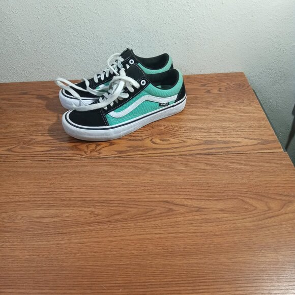 Men's Vans Old Skool Sneakers, Mint Green/Black/White, Size 7 - Picture 3 of 8